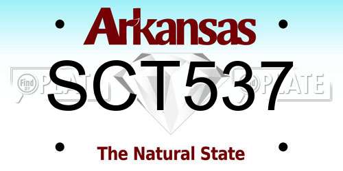 SCT537 Arkansas License Plate