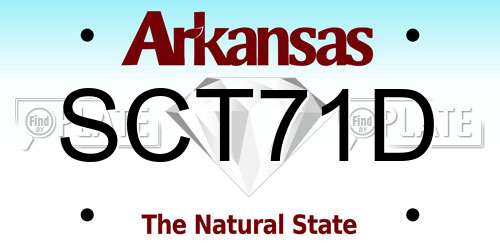 SCT71D Arkansas License Plate
