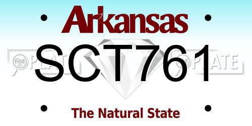 SCT761 Arkansas License Plate
