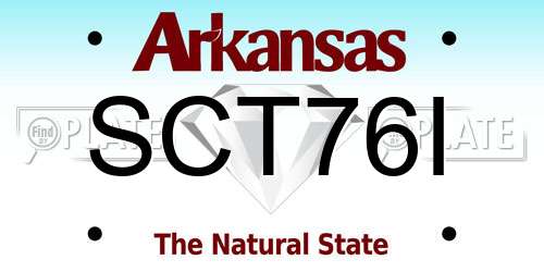 SCT76I Arkansas License Plate