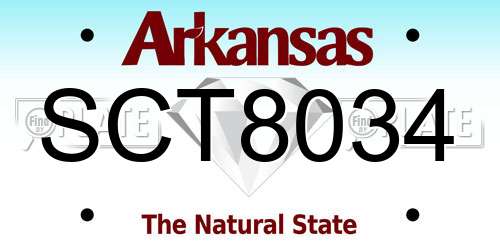 SCT8034 Arkansas License Plate