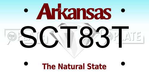 SCT83T Arkansas License Plate