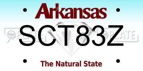 SCT83Z Arkansas License Plate