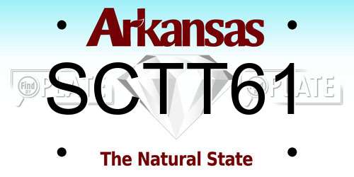 SCTT61 Arkansas License Plate