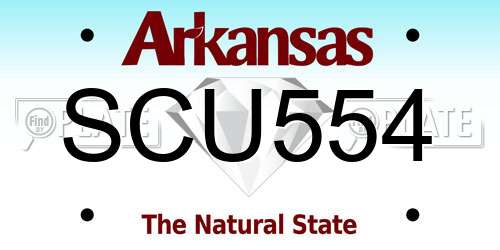 SCU554 Arkansas License Plate