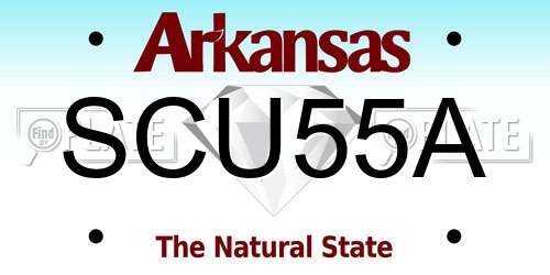 SCU55A Arkansas License Plate