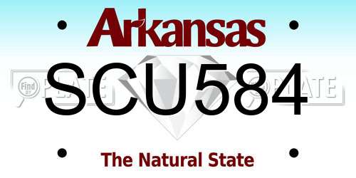 SCU584 Arkansas License Plate