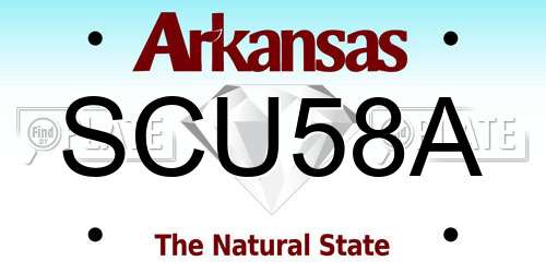 SCU58A Arkansas License Plate
