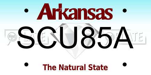 SCU85A Arkansas License Plate