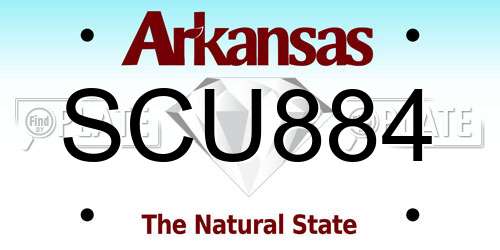 SCU884 Arkansas License Plate