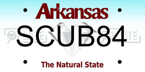SCUB84 Arkansas License Plate