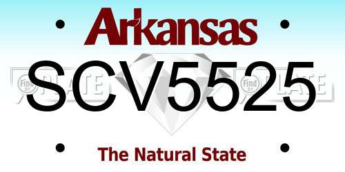 SCV5525 Arkansas License Plate