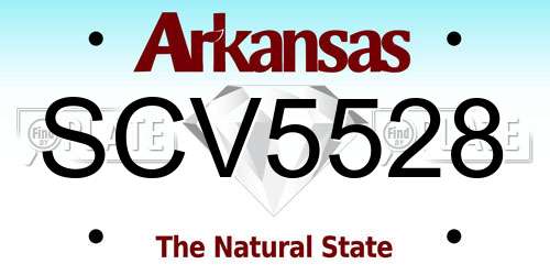 SCV5528 Arkansas License Plate