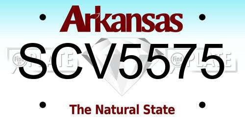 SCV5575 Arkansas License Plate