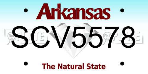 SCV5578 Arkansas License Plate