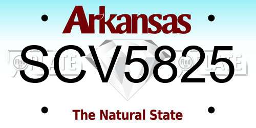 SCV5825 Arkansas License Plate