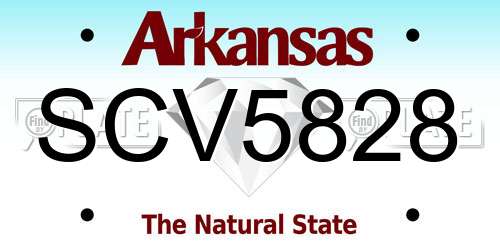 SCV5828 Arkansas License Plate