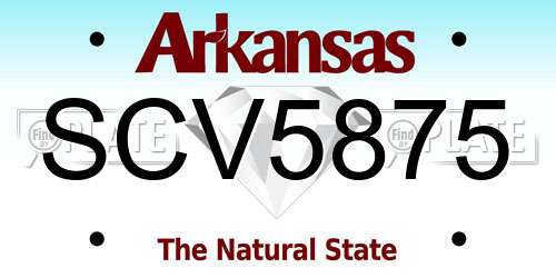 SCV5875 Arkansas License Plate