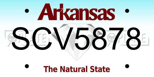 SCV5878 Arkansas License Plate