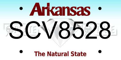SCV8528 Arkansas License Plate