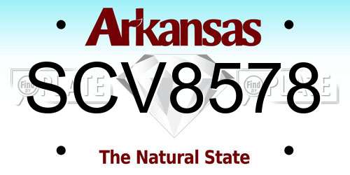 SCV8578 Arkansas License Plate