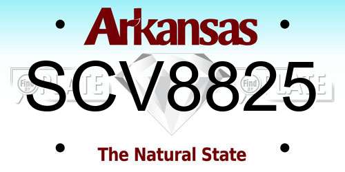 SCV8825 Arkansas License Plate