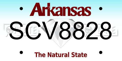 SCV8828 Arkansas License Plate