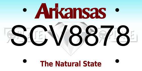 SCV8878 Arkansas License Plate