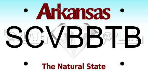 SCVBBTB Arkansas License Plate