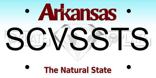 SCVSSTS Arkansas License Plate