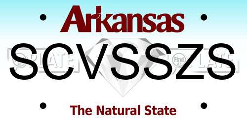 SCVSSZS Arkansas License Plate