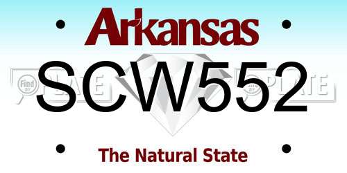 SCW552 Arkansas License Plate