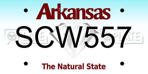 SCW557 Arkansas License Plate