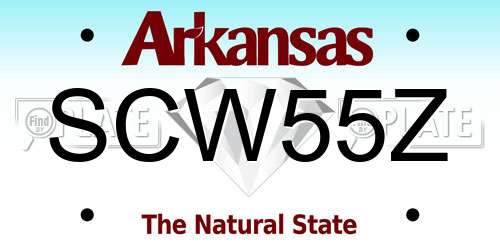 SCW55Z Arkansas License Plate