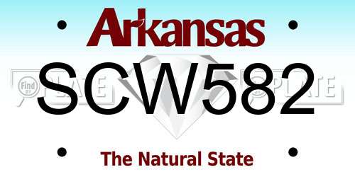 SCW582 Arkansas License Plate