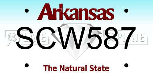 SCW587 Arkansas License Plate
