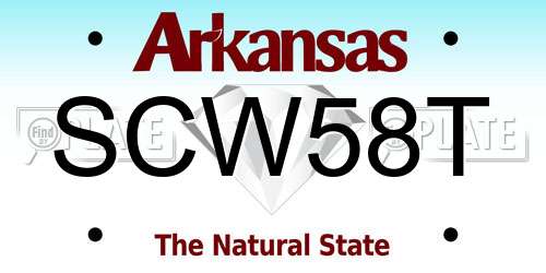 SCW58T Arkansas License Plate