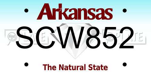 SCW852 Arkansas License Plate