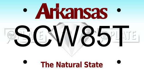 SCW85T Arkansas License Plate