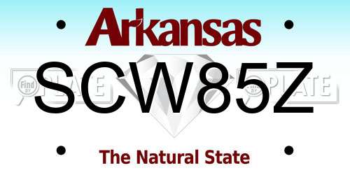 SCW85Z Arkansas License Plate