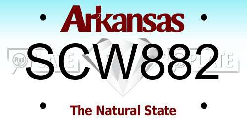 SCW882 Arkansas License Plate