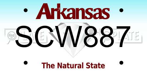 SCW887 Arkansas License Plate