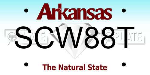 SCW88T Arkansas License Plate