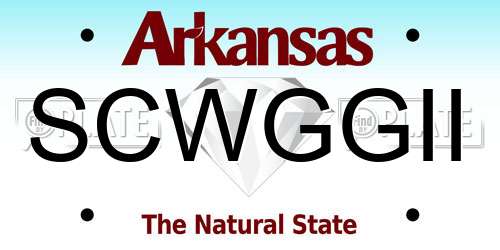 SCWGGII Arkansas License Plate