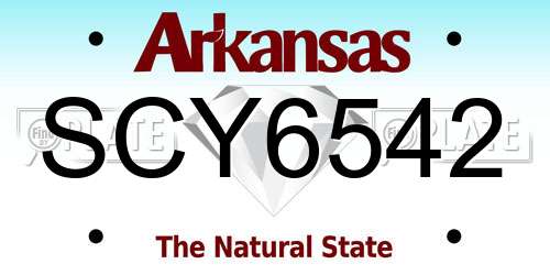 SCY6542 Arkansas License Plate