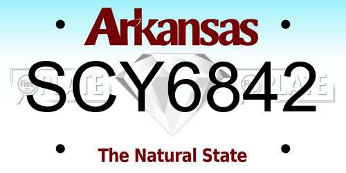 SCY6842 Arkansas License Plate