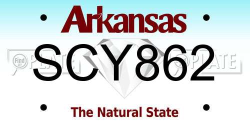 SCY862 Arkansas License Plate