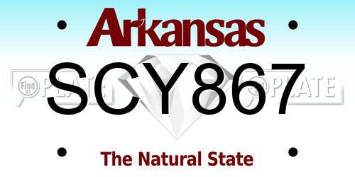 SCY867 Arkansas License Plate