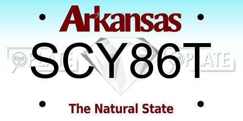 SCY86T Arkansas License Plate