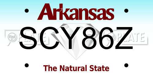 SCY86Z Arkansas License Plate